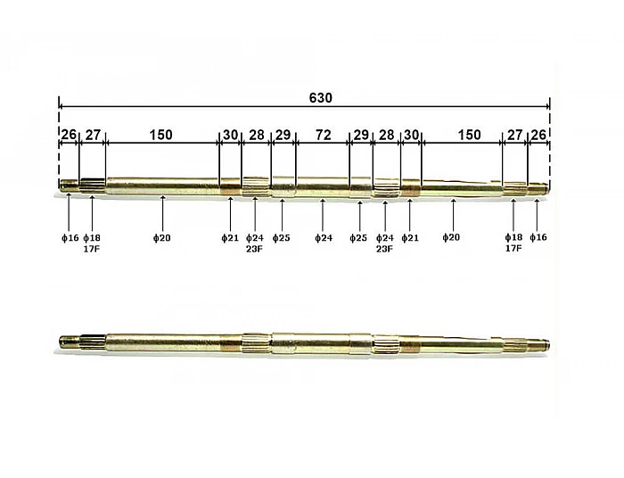 Piese & accesorii - Ax spate 63cm pentru 110cc, 125cc, Quad electric