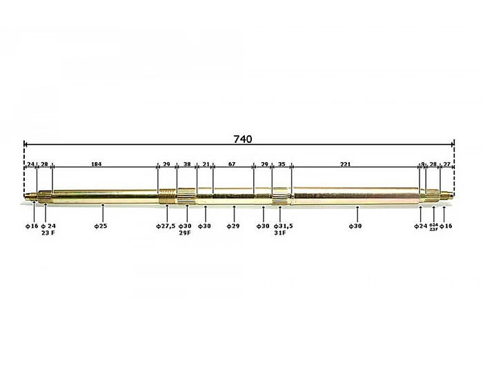 Ax spate 74cm pentru 110cc, 125cc, Quad electric [1]
