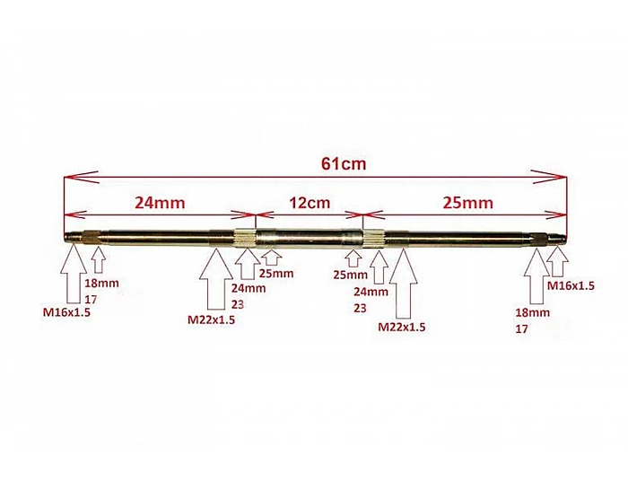 Ax spate 61cm pentru 110cc, 125cc, Quad electric [1]