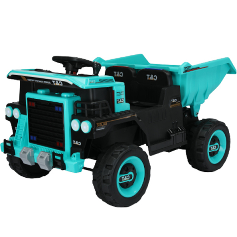 Masinute electrice - Basculanta electrica pentru 2 copii, Kinderauto BJDQ818 120W 12V 10Ah PREMIUM, culoare Turquoise