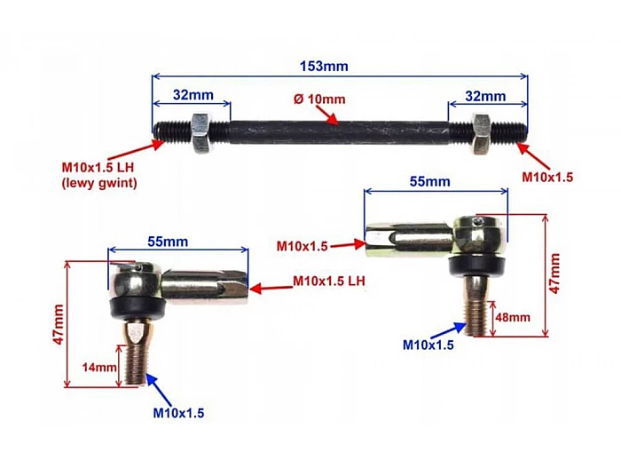 Bieleta directie ppentru 50cc, 110cc, 125cc, Quad electric [1]