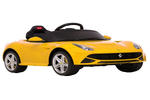 Masinuta electrica Ferrari F12 galben, 25W, pentru copii [0]
