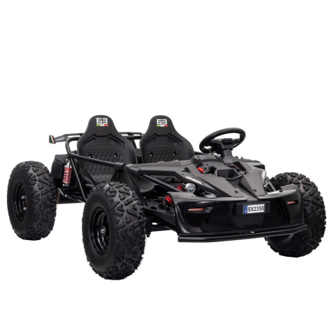Buggy electric pentru 2 copii, Kinderauto General, 800W 48V 20Ah, roti gonflabile,  music player, negru [0]