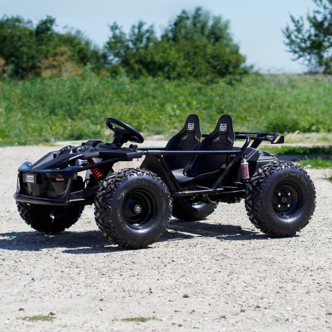 Buggy electric pentru 2 copii, Kinderauto General, 800W 48V 20Ah, roti gonflabile,  music player, negru [4]