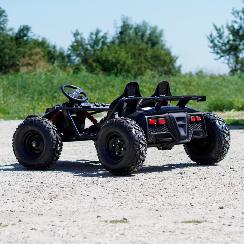 Buggy electric pentru 2 copii, Kinderauto General, 800W 48V 20Ah, roti gonflabile,  music player, negru [7]