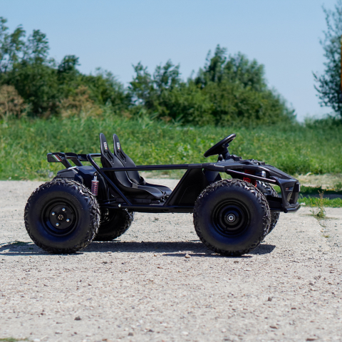 Buggy electric pentru 2 copii, Kinderauto General, 800W 48V 20Ah, roti gonflabile,  music player, negru [8]