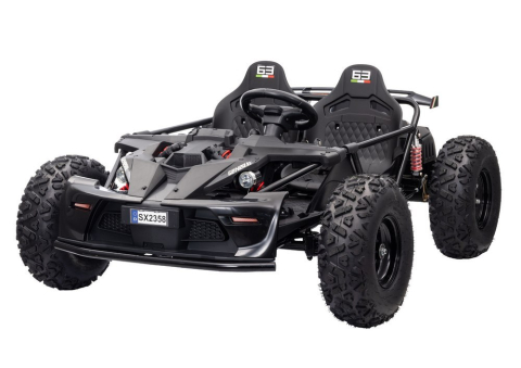 Buggy electric pentru 2 copii, Kinderauto General, 800W 48V 20Ah, roti gonflabile,  music player, negru [1]