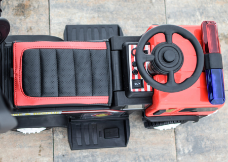Masinuta electrica & camion cu maner 3 in 1 Kinderauto FireTruck 30W 6V, scaun tapitat, music player [8]