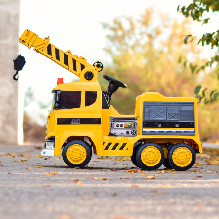 Camion electric cu functie de macara, Kinderauto Costrucktor 140W 12V 10Ah, culoare Galbena [2]