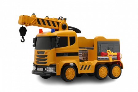 Camion electric cu functie de macara, Kinderauto Costrucktor 140W 12V 10Ah, culoare Galbena [0]