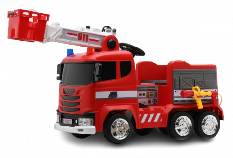 Masinute electrice - Masinuta de pompieri electrica pentru copii, Kinderauto B911, 140W, 12V-10Ah, bluetooth, rosie