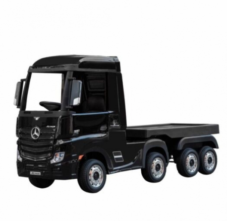 Masinute electrice - Camion electric Mercedes ACTROS 4x4 180W 12V Premium, cu platforma, culoare Neagra