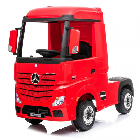 Masinute electrice - Camion electric Mercedes ACTROS, pentru copii 2-7 ani, tractiune 4x4, 180W 12V, Premium, rosu
