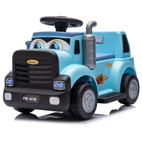 Produse in stoc - Camion electric multifunctional 2 in1 Lightning 33 pentru copii 18-36 luni,  30W 6V, culoare Light blue