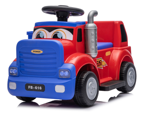 Masinute electrice - Camion electric multifunctional 2 in1 Lightning 33 pentru copii 18-36 luni,  30W 6V, culoare rosie
