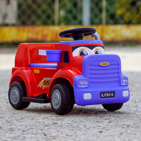 Camion electric multifunctional 2 in1 Lightning 33 pentru copii 18-36 luni,  30W 6V, culoare rosie [2]