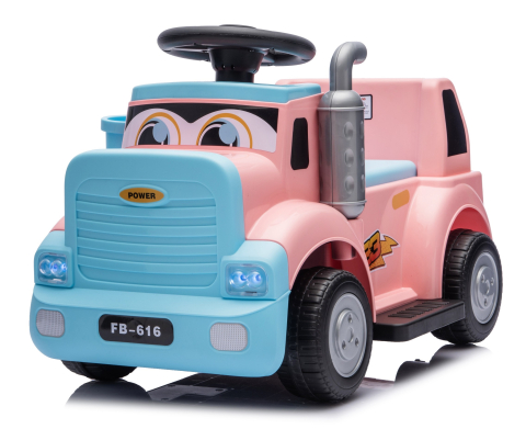 Masinute electrice - Camion electric multifunctional 2 in1 Lightning 33 pentru copii 18-36 luni,  30W 6V, culoare roz