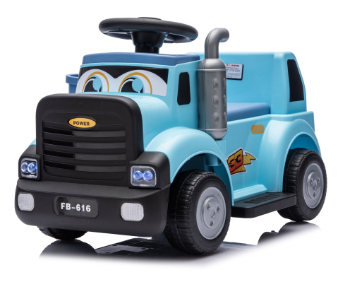 Masinute electrice - Camion electric multifunctional 2 in1 Lightning 33 pentru copii 18-36 luni,  30W 6V, culoare Light blue