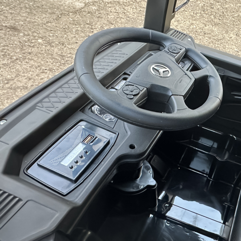 Camion electric pentru copii Mercedes ACTROS, tractiune 4x4, 180W, 12V, roti moi EVA, telecomanda, echipare Premium, negru [13]