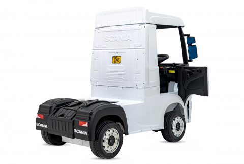 Camion electric pentru copii, SCANIA R-SERIES, 4x4, 180W, 12V 14Ah, echipare PREMIUM, alb [2]