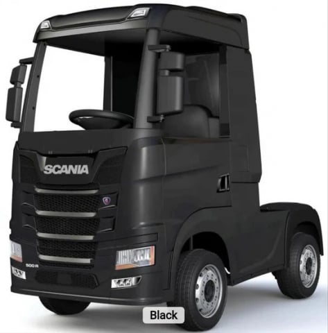 Masinute electrice - Camion electric pentru copii SCANIA R-SERIES 4x4 180W 12V 14Ah PREMIUM, culoare neagra