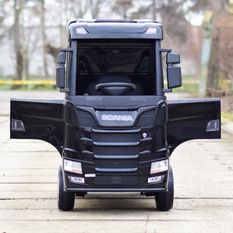 Camion electric pentru copii SCANIA R-SERIES 4x4 180W 12V 14Ah PREMIUM, culoare neagra [11]
