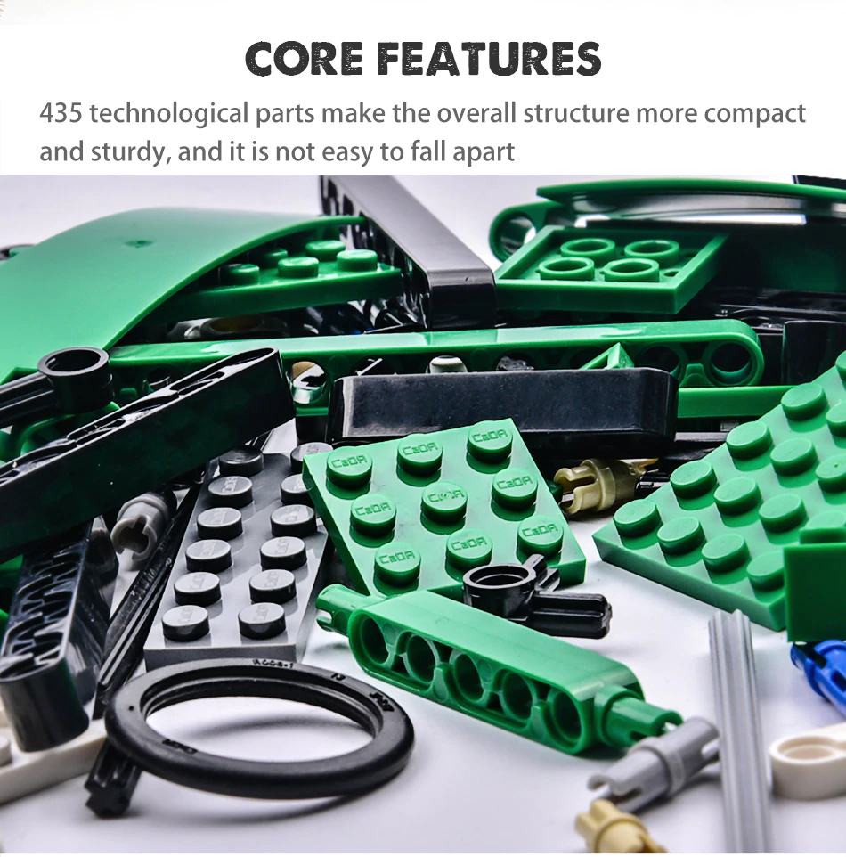 Jucarie Dinozaur sau crocodil 2 in 1 cu RC, set constructie CADA din 435 piese [13]