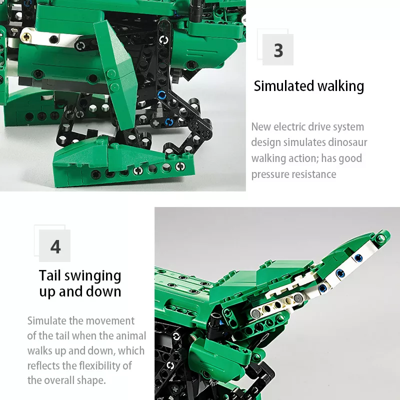 Jucarie Dinozaur sau crocodil 2 in 1 cu RC, set constructie CADA din 435 piese [7]