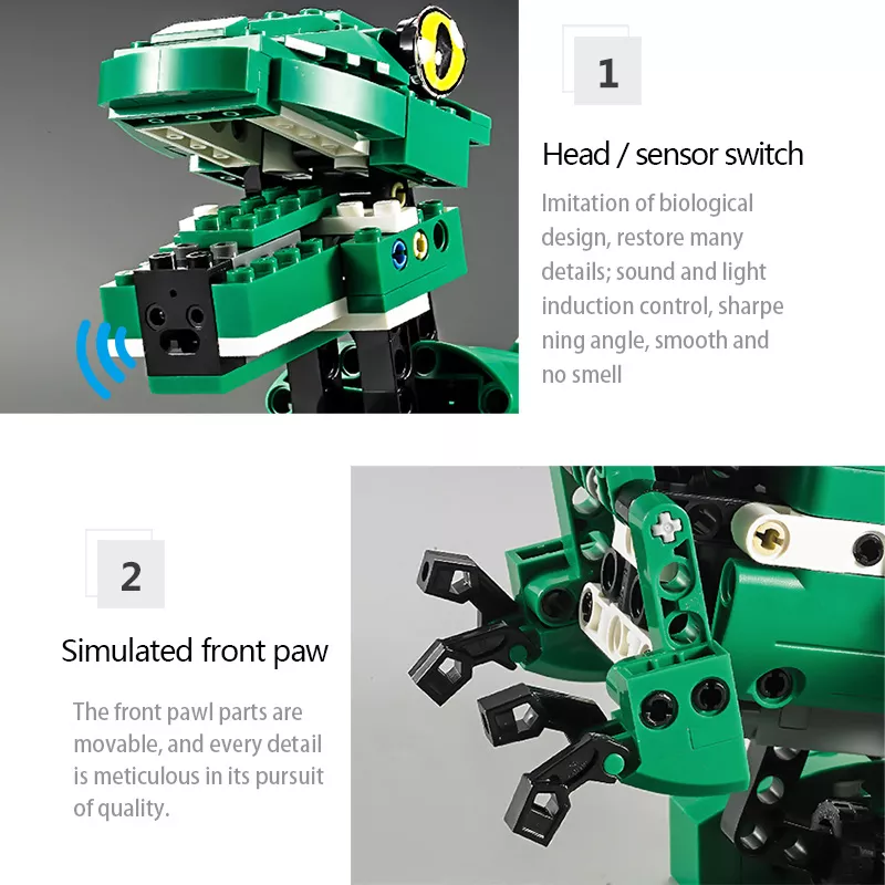 Jucarie Dinozaur sau crocodil 2 in 1 cu RC, set constructie CADA din 435 piese [9]