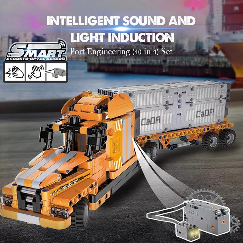 Set constructie pentru copii din 634 piese, 10 in 1 CADA, Camion de jucarie sau alte 9 utilaje [6]