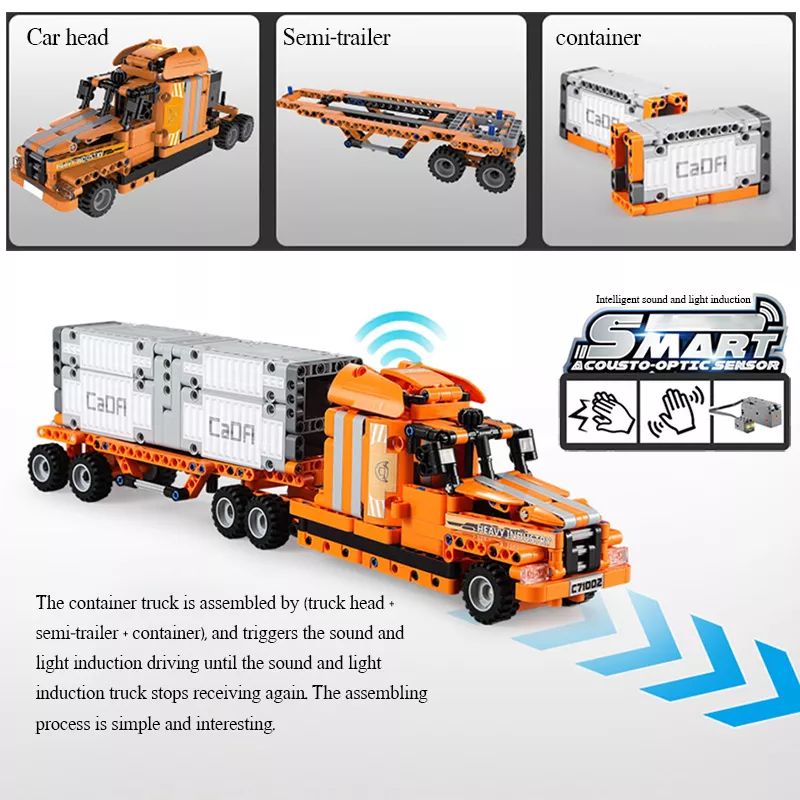 Set constructie pentru copii din 634 piese, 10 in 1 CADA, Camion de jucarie sau alte 9 utilaje [7]