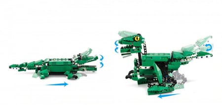 Jucarie Dinozaur sau crocodil 2 in 1 cu RC, set constructie CADA din 435 piese [29]