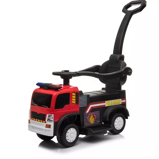Masinuta electrica & camion cu maner 3 in 1 Kinderauto FireTruck 30W 6V, scaun tapitat, music player [24]