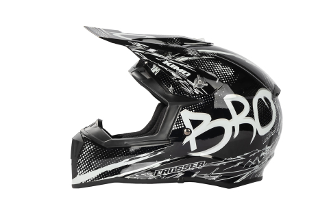 Casca de protectie pentru copii BRO Kimo Cross V2 SPORT cu ventilatie si vizor reglabil, neagra [1]
