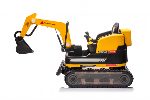 Excavator electric pentru copii Kinderauto X7, 110W, 12V-12Ah, scaun tapitat, telecomanda, galben [19]