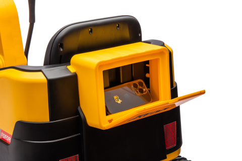 Excavator electric pentru copii Kinderauto X7, 110W, 12V-12Ah, scaun tapitat, telecomanda, galben [36]