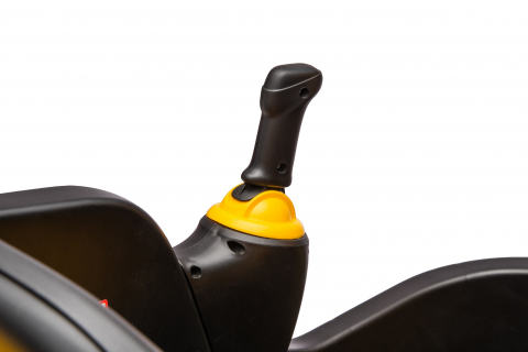 Excavator electric pentru copii Kinderauto X7, 110W, 12V-12Ah, scaun tapitat, telecomanda, galben [30]