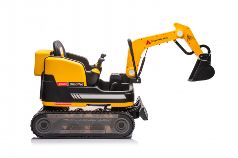 Excavator electric pentru copii Kinderauto X7, 110W, 12V-12Ah, scaun tapitat, telecomanda, galben [23]