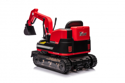 Excavator electric pentru copii Kinderauto X7, 110W, 12V-12Ah, scaun tapitat, telecomanda, echipare Premium, rosu [8]