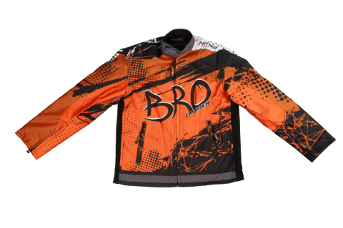 Piese & accesorii - Geaca KIMO Kids BRO Motocross cu aparatori, ideal pentru copii pasionati de motocross, portocalie