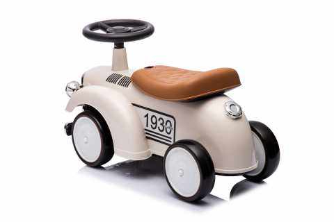 Masinuta premergator fara pedale, Kinderauto Retro Baby Car cu roti moi, alba [24]