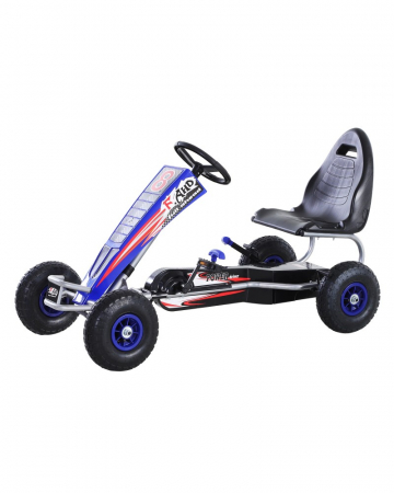 GO Kart cu pedale, 6-15 ani, Kinderauto F8-3, roti Gonflabile 6 inch, culoare Albastru [22]