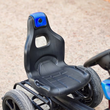 GO Kart cu pedale, 5-10 ani, Kinderauto Thunder, roti EVA, culoare albastra [8]