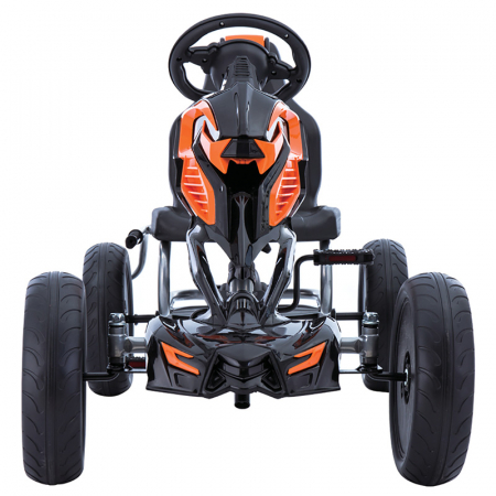 GO Kart cu pedale, 5-10 ani, Kinderauto Thunder, roti EVA, culoare Neagra [10]