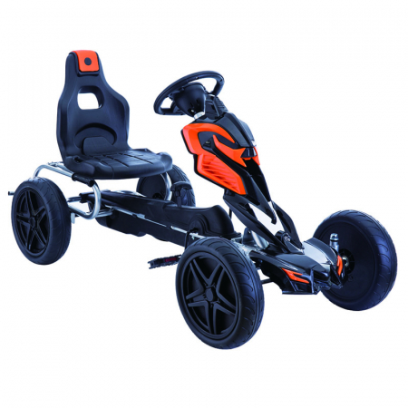 Masinute electrice - GO Kart cu pedale, 5-10 ani, Kinderauto Thunder, roti EVA, culoare Neagra