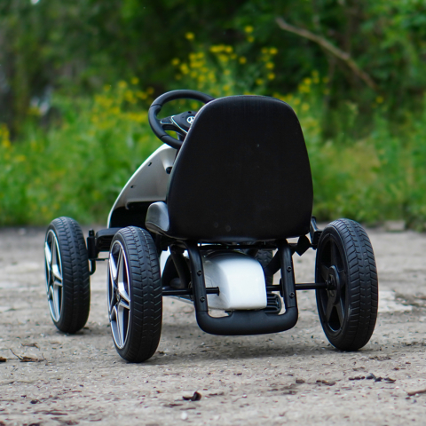 Go kart cu pedale Mercedes pentru copii, alb [7]