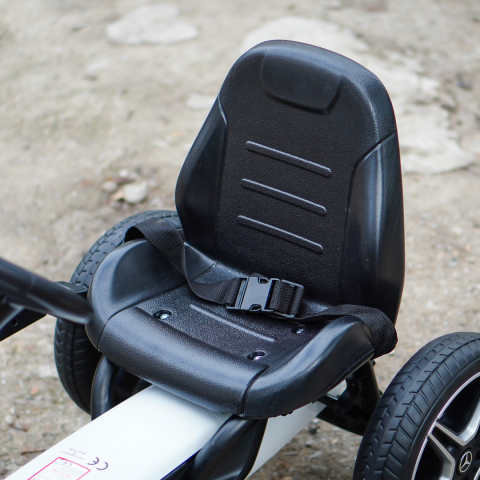 Go kart cu pedale Mercedes pentru copii, alb [12]