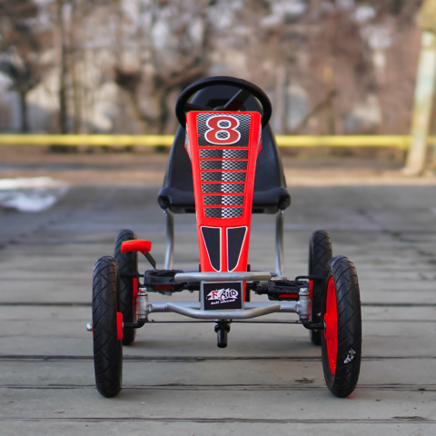 GO Kart cu pedale, pentru copii 6-15 ani, Kinderauto F8-1, roti Gonflabile de 10 inch, rosu [3]