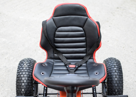 GO Kart cu pedale, pentru copii, de la FORD, cu ROTI Gonflabile si scaun tapitat, culoare portocalie [9]