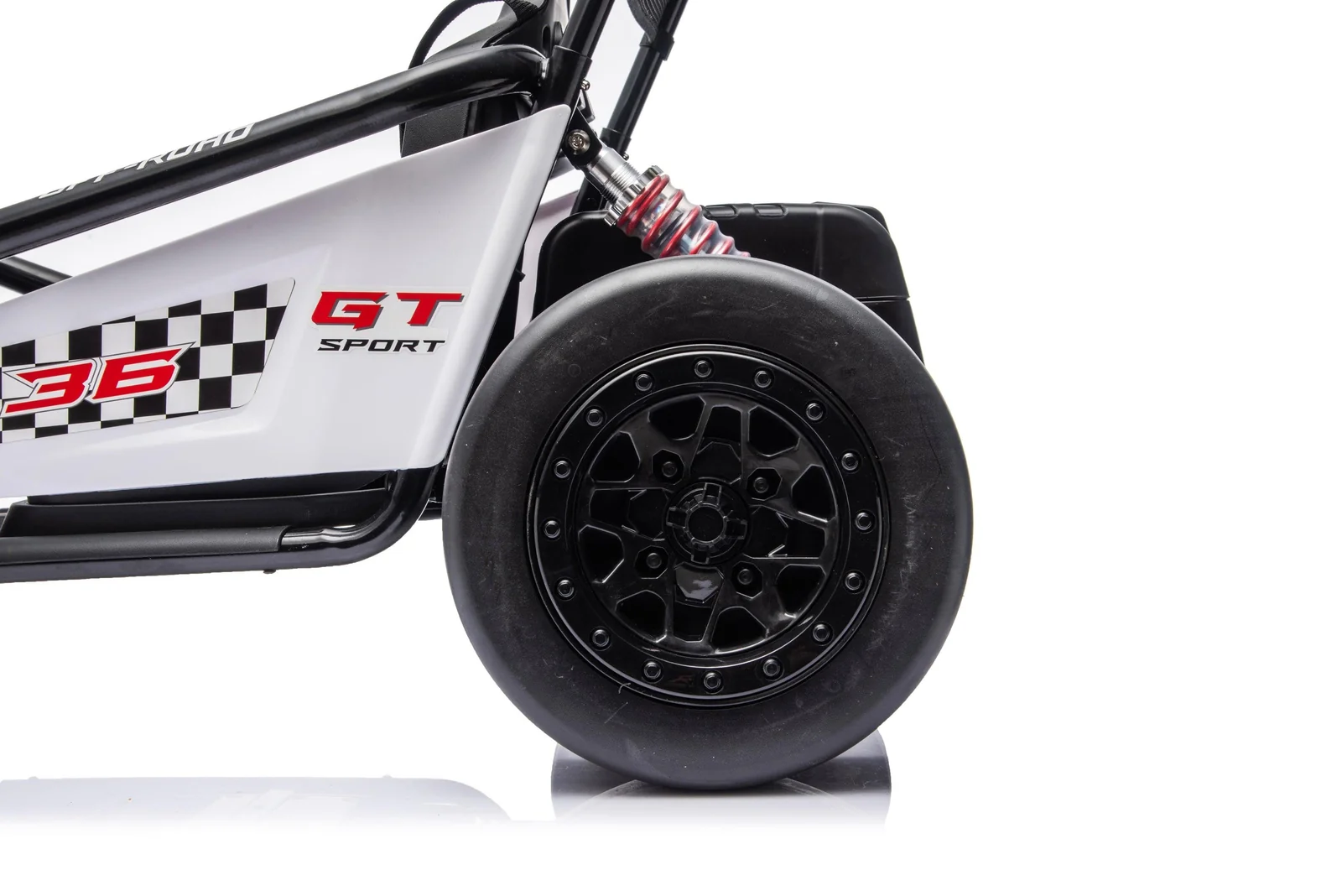 Go-Kart electric cu functie DRIFT, recomandat 4-8 ani, 300W, 24V 10Ah, scaun tapitat, rosu [9]